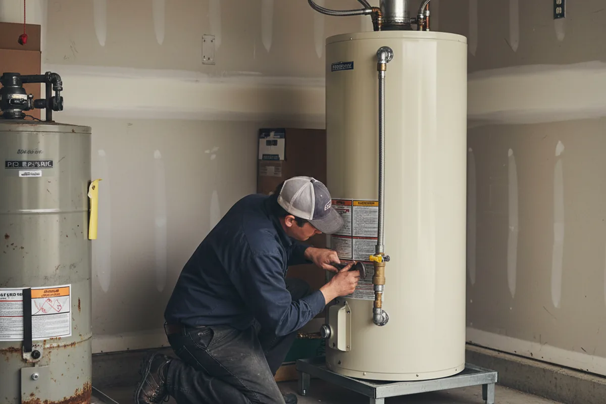 Water heater and shutoff valve replacement in Purchase